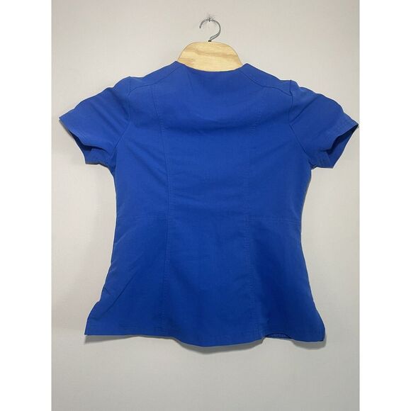 Jaanuu Princess Full Zip Scrub Top in Royal Blue Size Small - Picture 2 of 9
